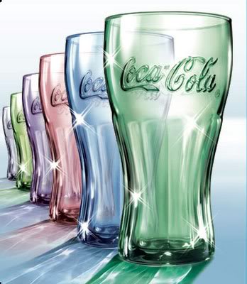 cola coca glasses mcdonalds coke glass mcdonald 2009 bottles coco plastic ad dollar promo colors pastels restaurant colored pepsi around