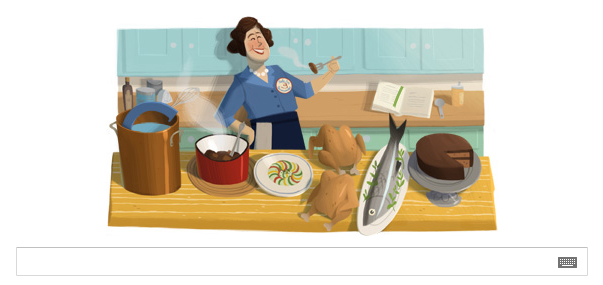 Google Doodle for Julia Child's 100th Birthday