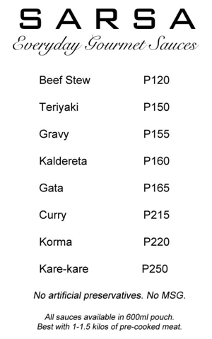 SARSA Price list