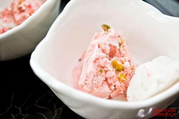 Sugarleaf Jello's Vegan Cherry Pistachio and Vegan Vanilla Bean Ice Cream