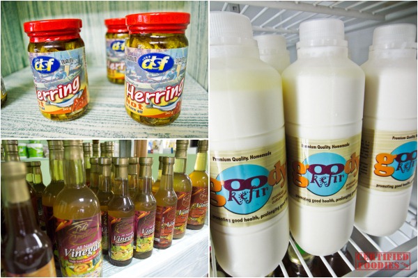 Sugarleaf sells Goody kefir, DSF Herring in corn oil, and Lola Conching vinegar made from coconut nectar