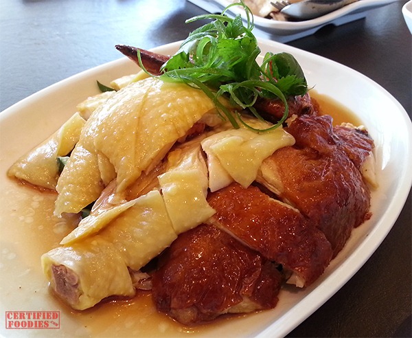 Wee Nam Kee Yellow Chicken roasted and steamed or Hainanese