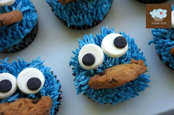 Cookie Monster Cupcakes by Sugar Stop