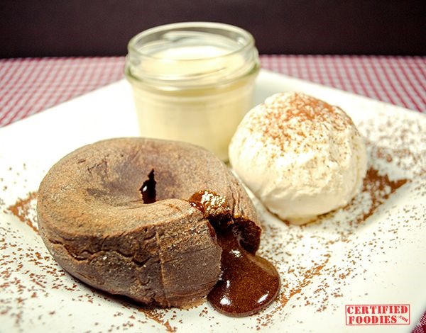 Molten Chocolate Cake with vanilla sauce