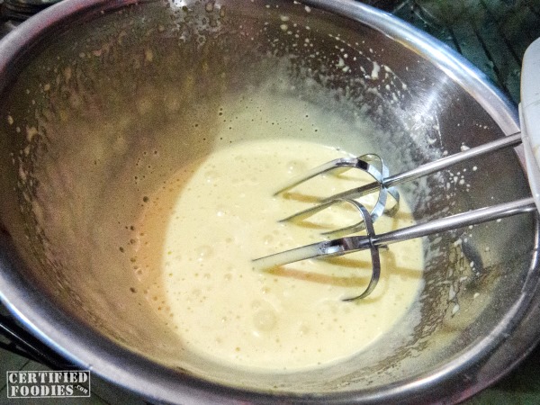 Use a hand mixer to beat the egg yolks