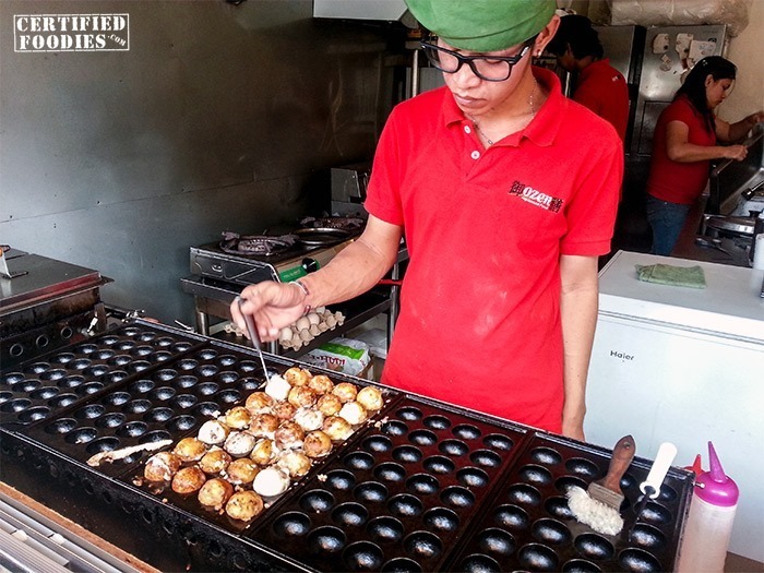 Busy preparing our Takoyaki balls at OZEN Japanese Food