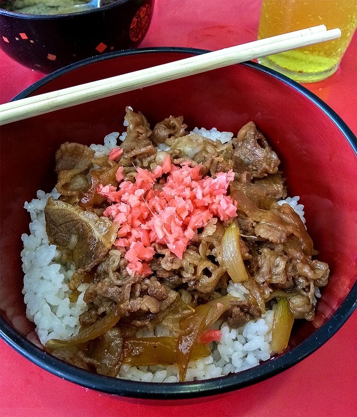 Gyuo Don from OZEN - beef strips and pickled ginger