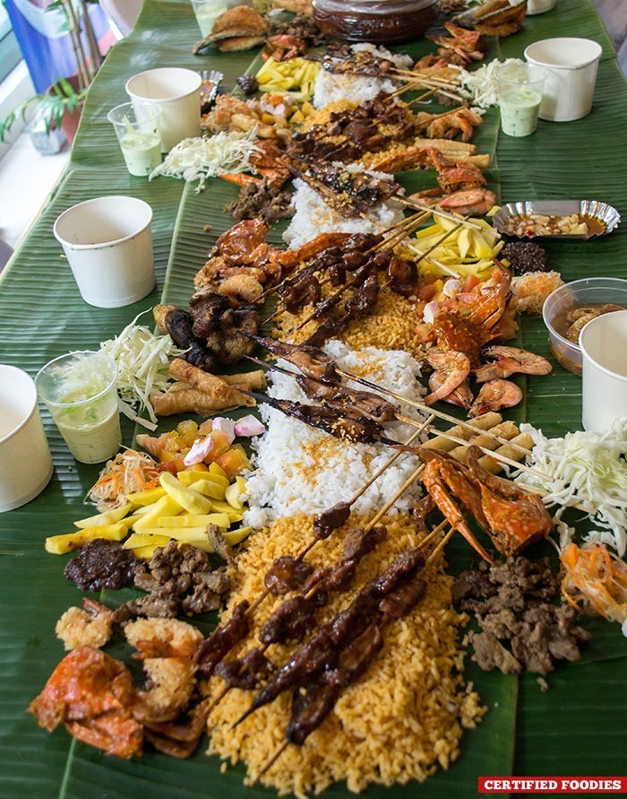 Our Clara Ole Potluck Fiesta Boodle Fight food